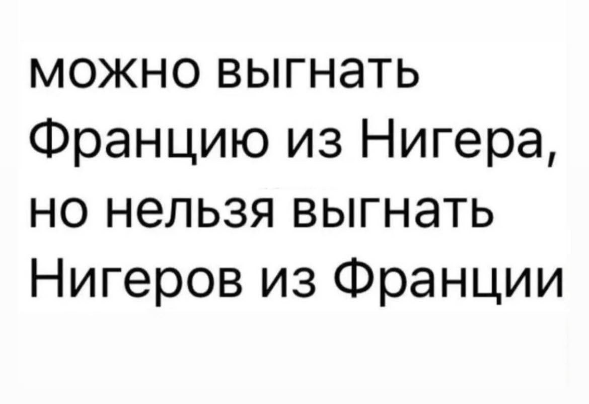 можно выгнать Францию из Нигера, но нельзя выгнать Нигеров из Франции