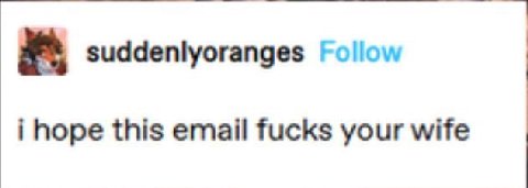 suddenlyoranges i hope this email fucks your wife