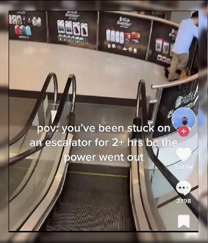 pov: you’ve been stuck an escalator for 2+ hrs be power went out 2798