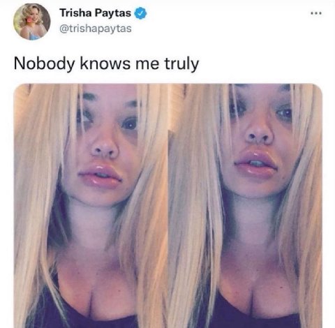 Trisha Paytas @trishapaytas Nobody knows me truly