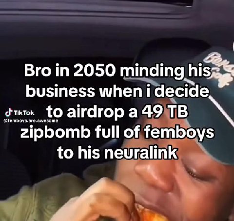Вго in 2050 minding hises business when i decide, zipbomb АО! femboys business wheniidecide _| Brolinf2050\minding his | — businessiwhen decide tojhis;neuralink