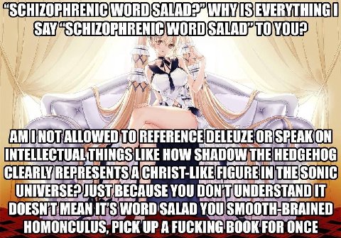 i OR'SPEAK(ON HOW YOU MEAN WORD SALAD HOMONCULUS PICK UP A FUCKING BOOK FOR ONCE