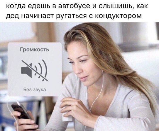 когда едешь в автобусе и слышишь, как дед начинает ругаться с кондуктором Громкость я Без звука