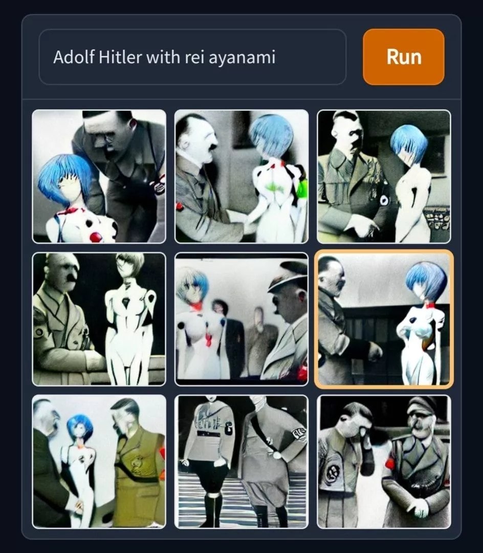 Adolf Hitler with rei ayanami Run из 4 и у