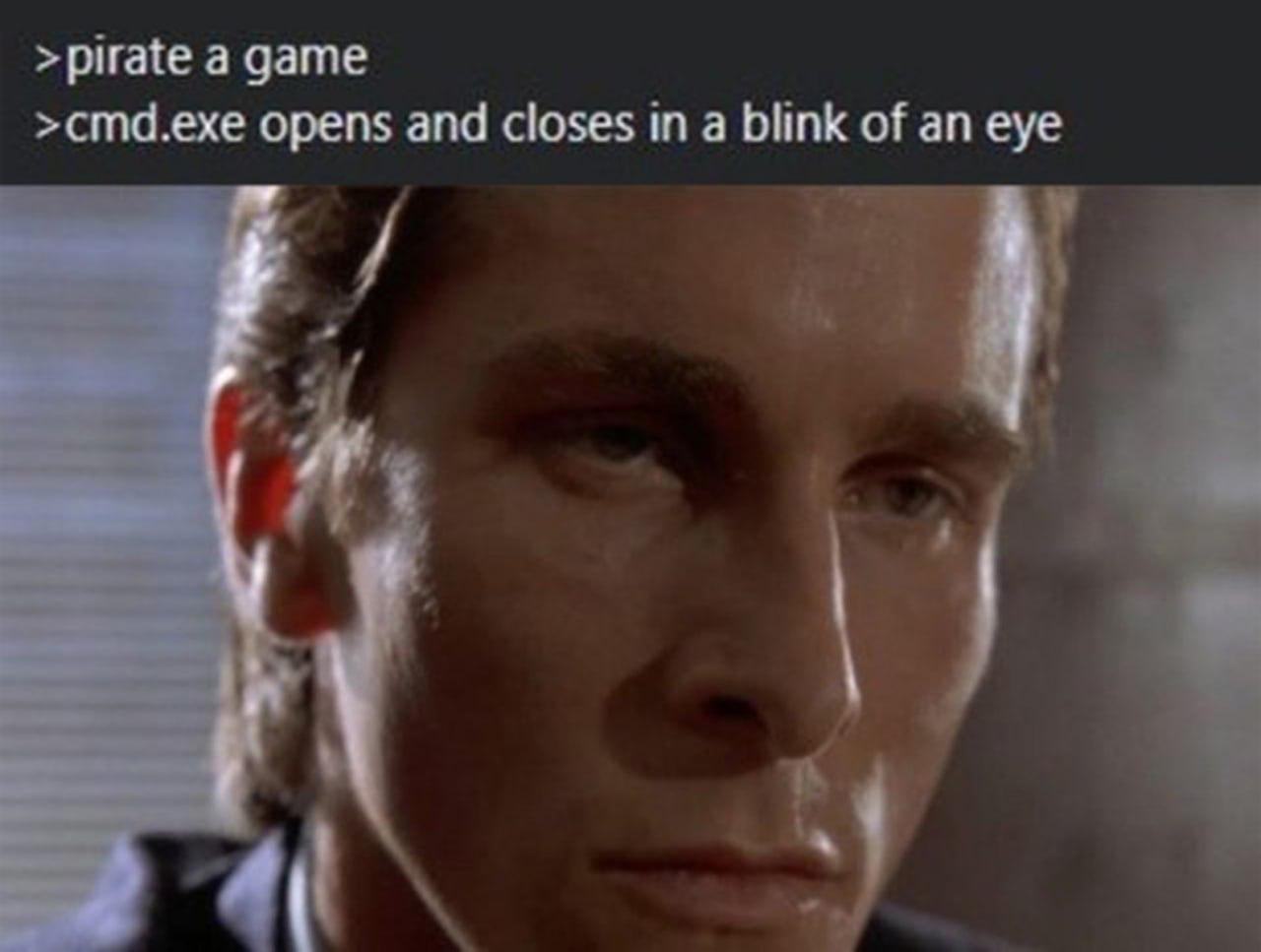 >pirate а дате >cmd.exe opens and closes in a blink of an eye
