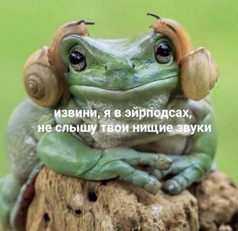 извини, я в эйрподсах, не слышу твои нищие звуки