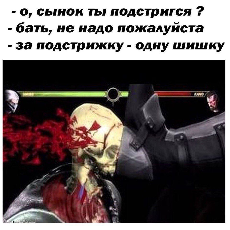 о, сынок ты подстригся бать, не надо пожалуйста за подстрижку одну шишку