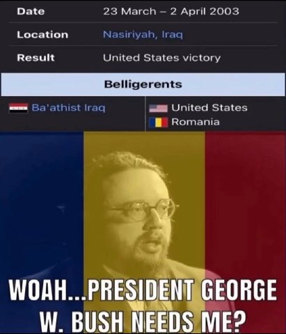 Date 23 March 2 April 2003 Location Nasiriyah, Iraq Result United States victory Belligerents |гаа United States Romania see BUSH ME? у AS