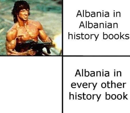 Albania in Albanian history books Albania in every other history book