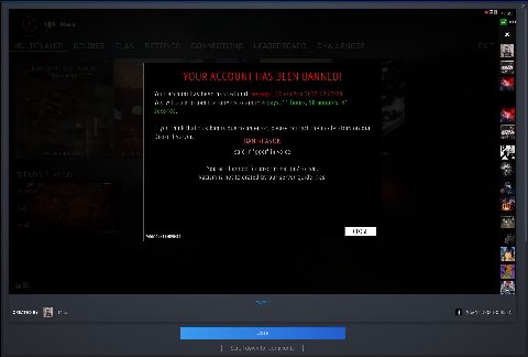 1 189 мага (Borer MULTIF SOLDIER CLAN SETTINGS CONNECTIONS LEADERBOARD CHALLENGES я YOUR ACCOUNT HAS BEEN BANNED! Your account has been banned until четверг, 16 ноября 2023 12:43:29. You will able to 
