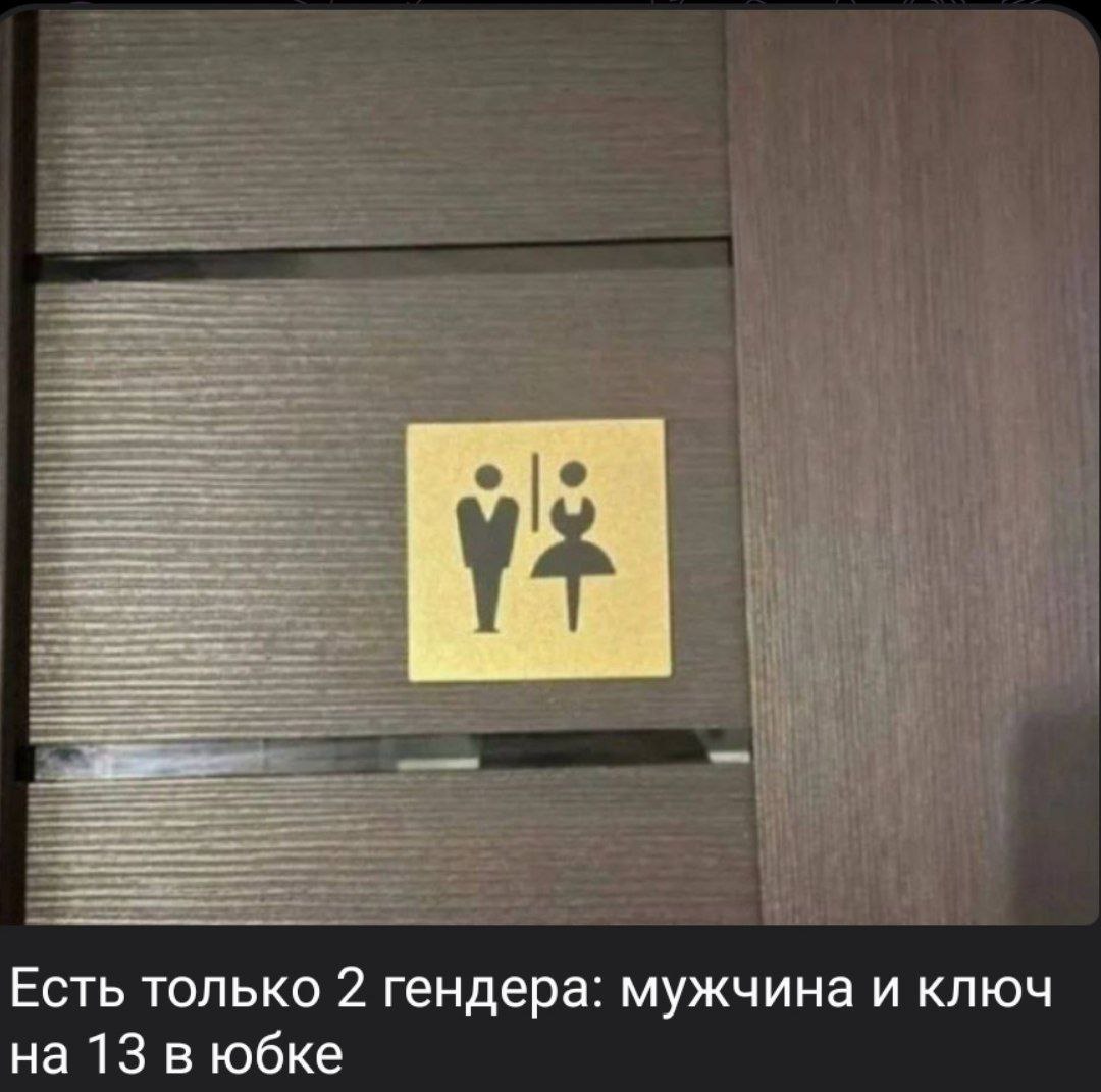 Есть только 2 гендера: мужчина и ключ на 13 в юбке