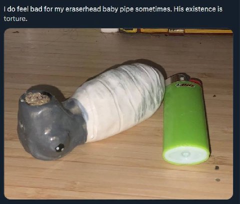 feel bad for my eraserhead baby pipe sometimes. His existence is torture.