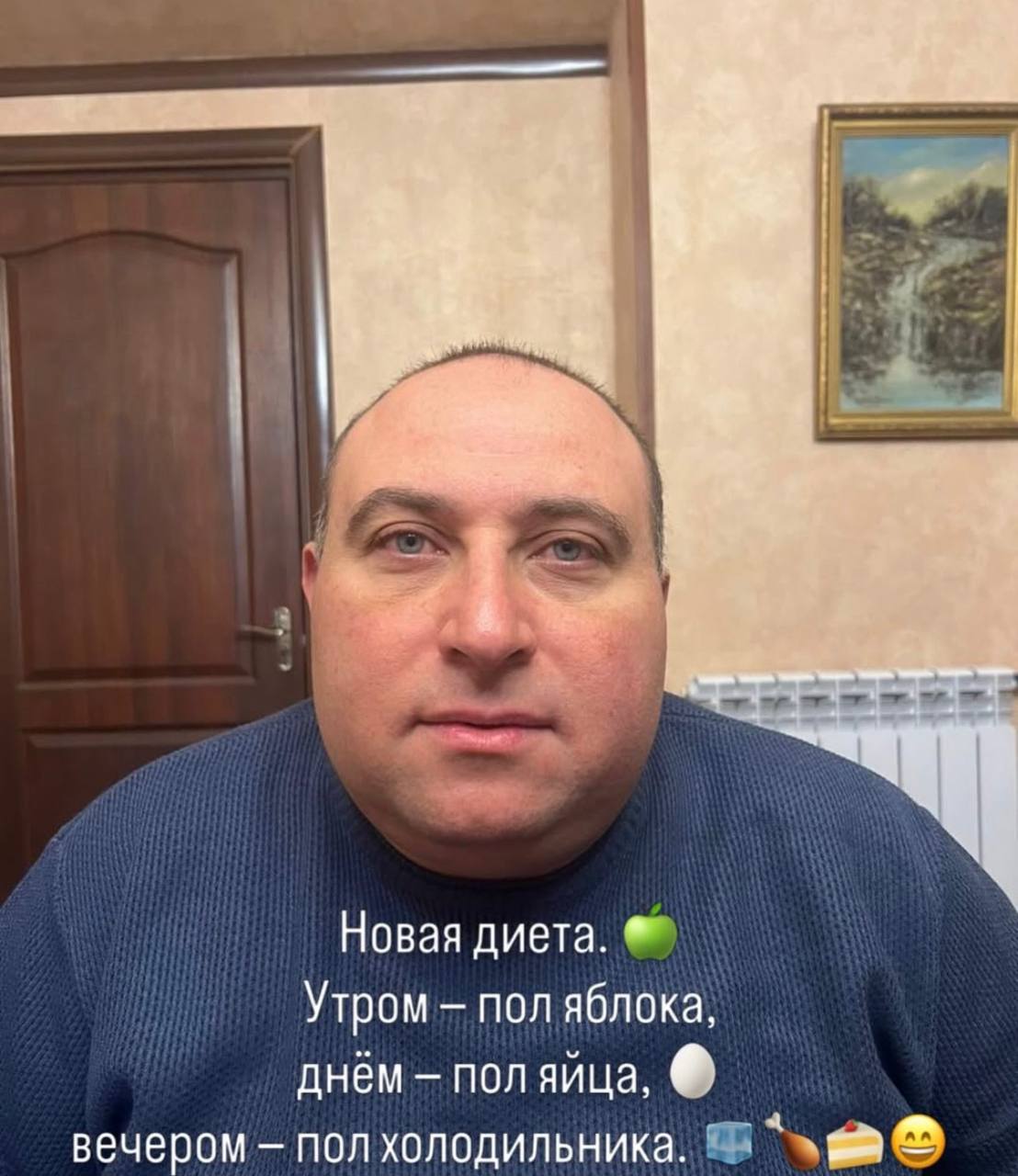 a 4 Новая диета. Утром пол яблока, днём пол яйца, вечером пол холодильника.