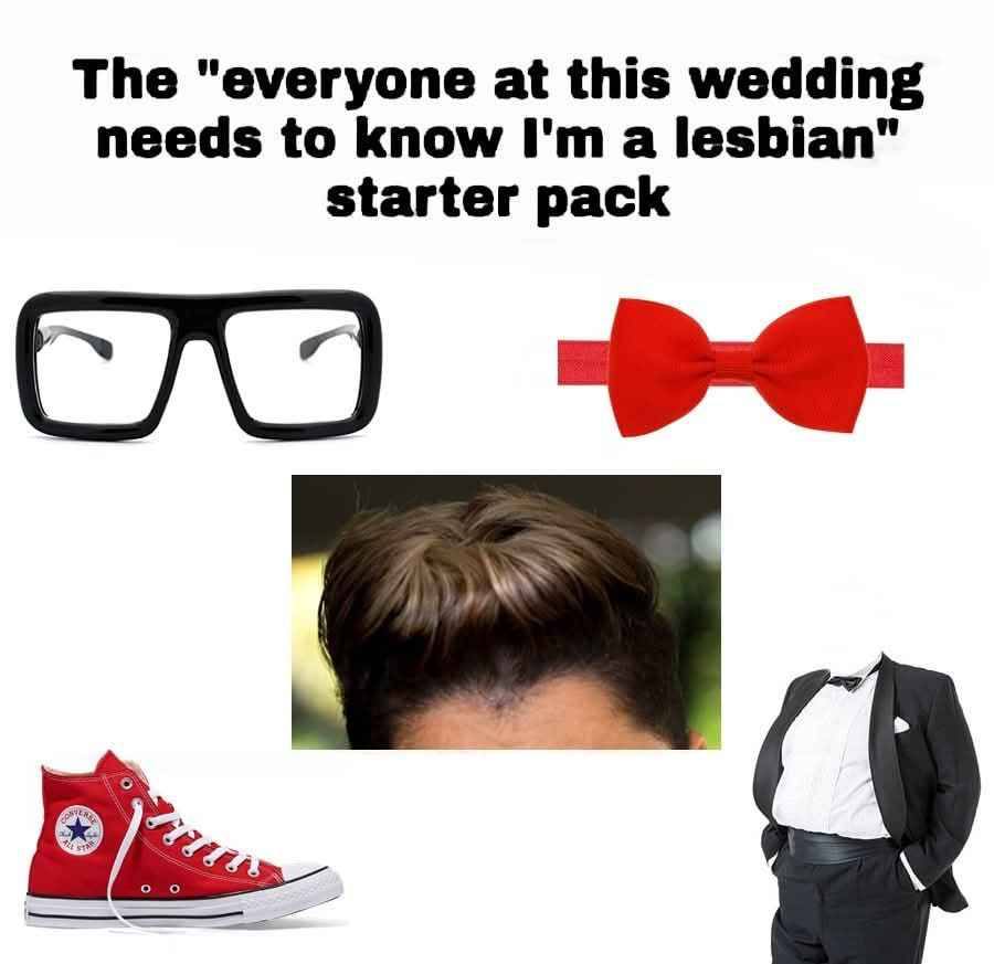 The "everyone at this wedding needs to know a lesbian" starter pack