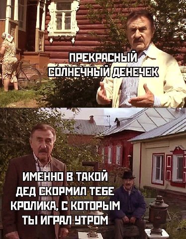 4 ПРЕКРАСНЫЙ ЕОЛНЕЧНЫЙ ДЕНЕЧЕК ИМЕННО В ТАКОИ ДЕД СКОРМИЛ ТЕБЕ КРОЛИКА, С КОТОРЫМ ТЫ ИГРАЛ УТРОМ