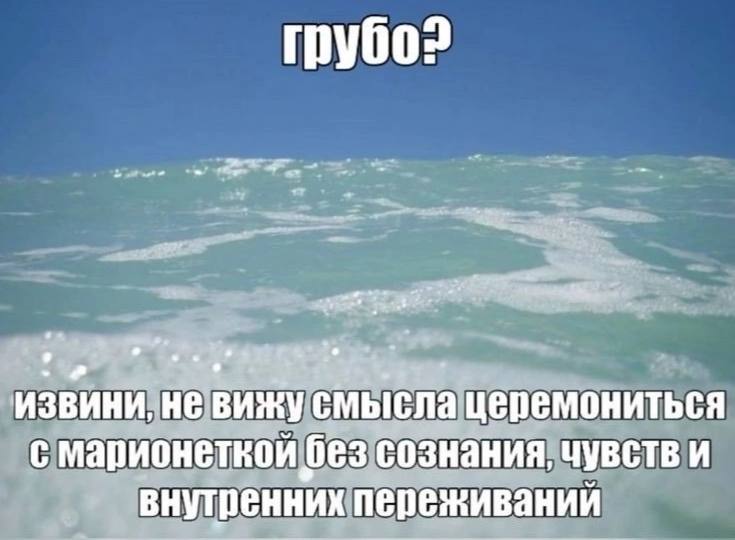 извини, не вижу смысла церемониться с марионеткой без сознания, чувств и внутренних переживаний