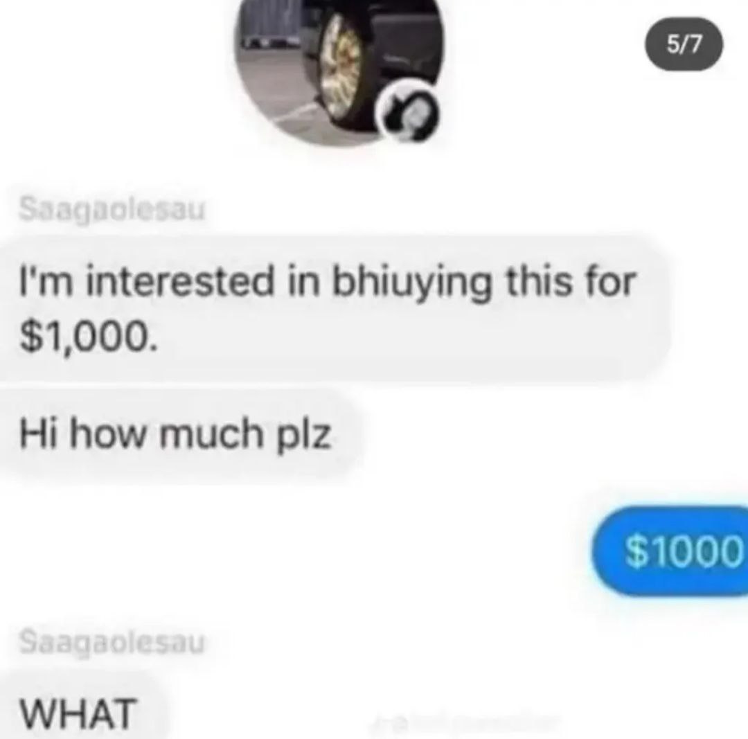 interested in bhiuying this for $1,000. how much plz WHAT