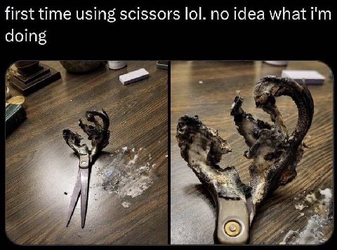 first time using scissors lol. по idea what doing