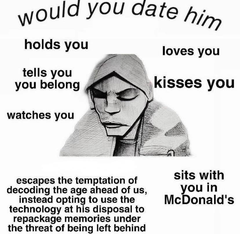 holds you loves you you belong you escapes the temptation of sits with decoding the age ahead of you in instead opting to use the McDonald's technology at his disposal to repackage memories under the 
