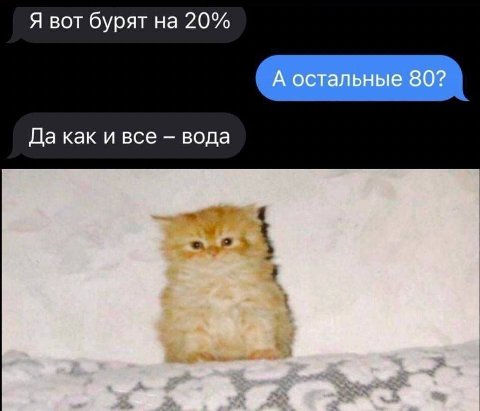 Я вот бурят на 20% А остальные 80? Да как и все вода a a wet