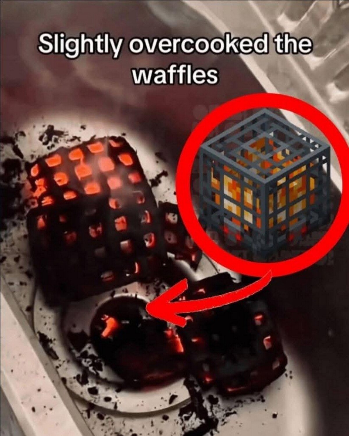 а Slightly overcooked waffles А