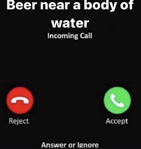beer near а роду от water Incoming Call Reject Accept Answer or Ignore