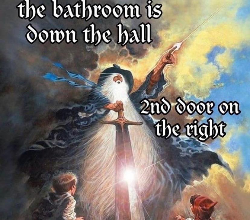 the bathroom is? the hall on