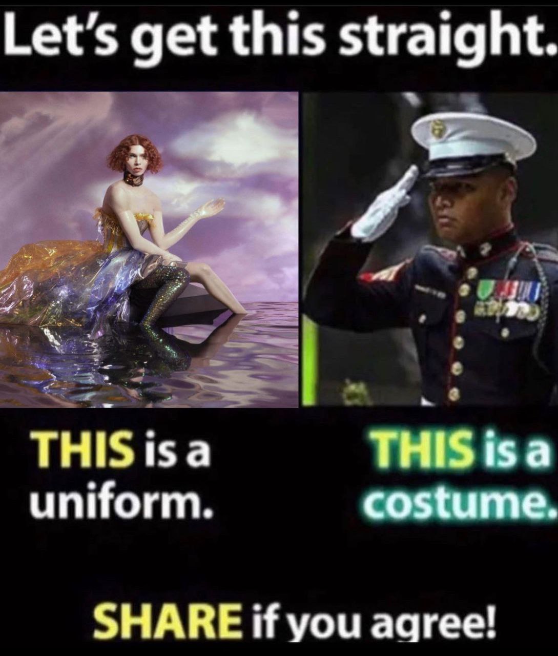 Let’s get this straight THIS isa THIS isa uniform. costume SHARE if you agree!