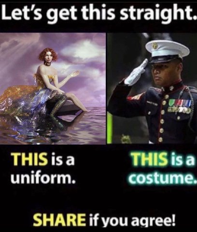 Let’s get this straight THIS isa THIS isa uniform. costume SHARE if you agree!