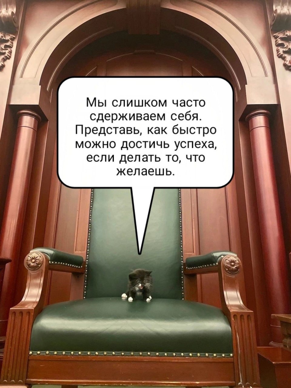 Мы слишком часто сдерживаем себя. Представь, как быстро можно достичь успеха, если делать то, что желаешь.