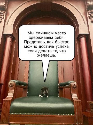 Мы слишком часто сдерживаем себя. Представь, как быстро можно достичь успеха, если делать то, что желаешь.