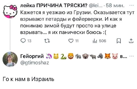 лейка ПРИЧИНА ТРЯСКИ? 58 мин. Кажется я уезжаю из Грузии. Оказывается тут взрывают петарды и фейерверки. И как я понимаю зимой будут просто на улице взрывать... я панически боюсь 18 11 tlt 506 Гейорги