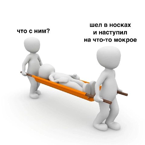 шел в носках что с ним? и наступил на что-то мокрое