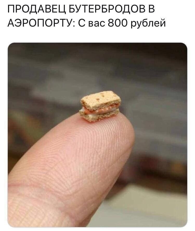 ПРОДАВЕЦ БУТЕРБРОДОВ В АЭРОПОРТУ: С вас 800 рублей