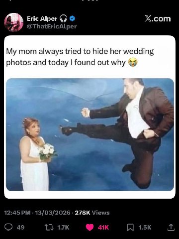 Eric Alper Х.сот mom always tried to hide her wedding photos and today found out why 4 12:45 13/03/2026 Views