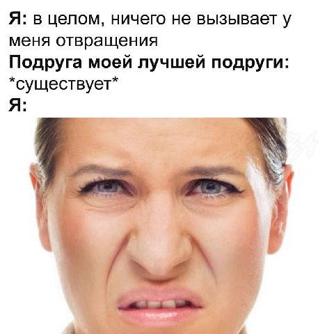 Я: в целом, ничего не вызывает у меня отвращения Подруга моей лучшей подруги: *существует* Я: Я