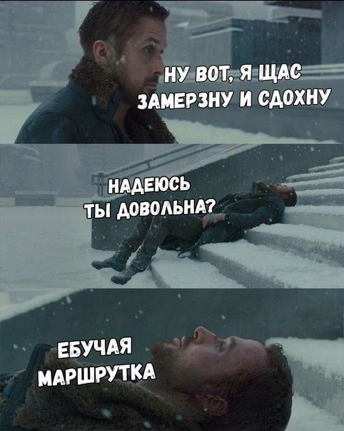 НУ ВОТ, Я ЩАС ЗАМЕРЗНУ И СДОХНУ НАДЕЮСЬ ТЫ ДОВОЛЬНА? ЕБУЧАЯ МАРШРУТКА