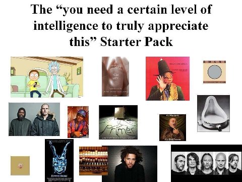 The “you need a certain level of intelligence to truly appreciate this” Starter Pack