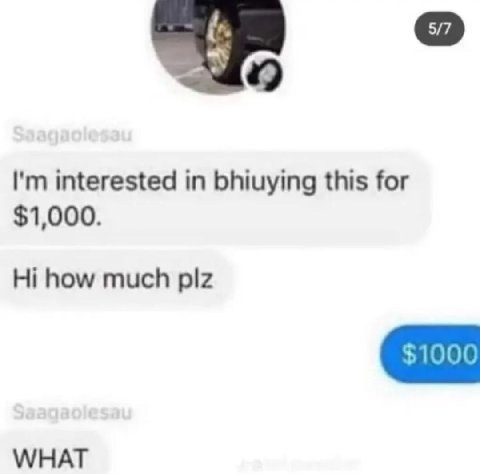 interested in bhiuying this for $1,000. how much plz WHAT