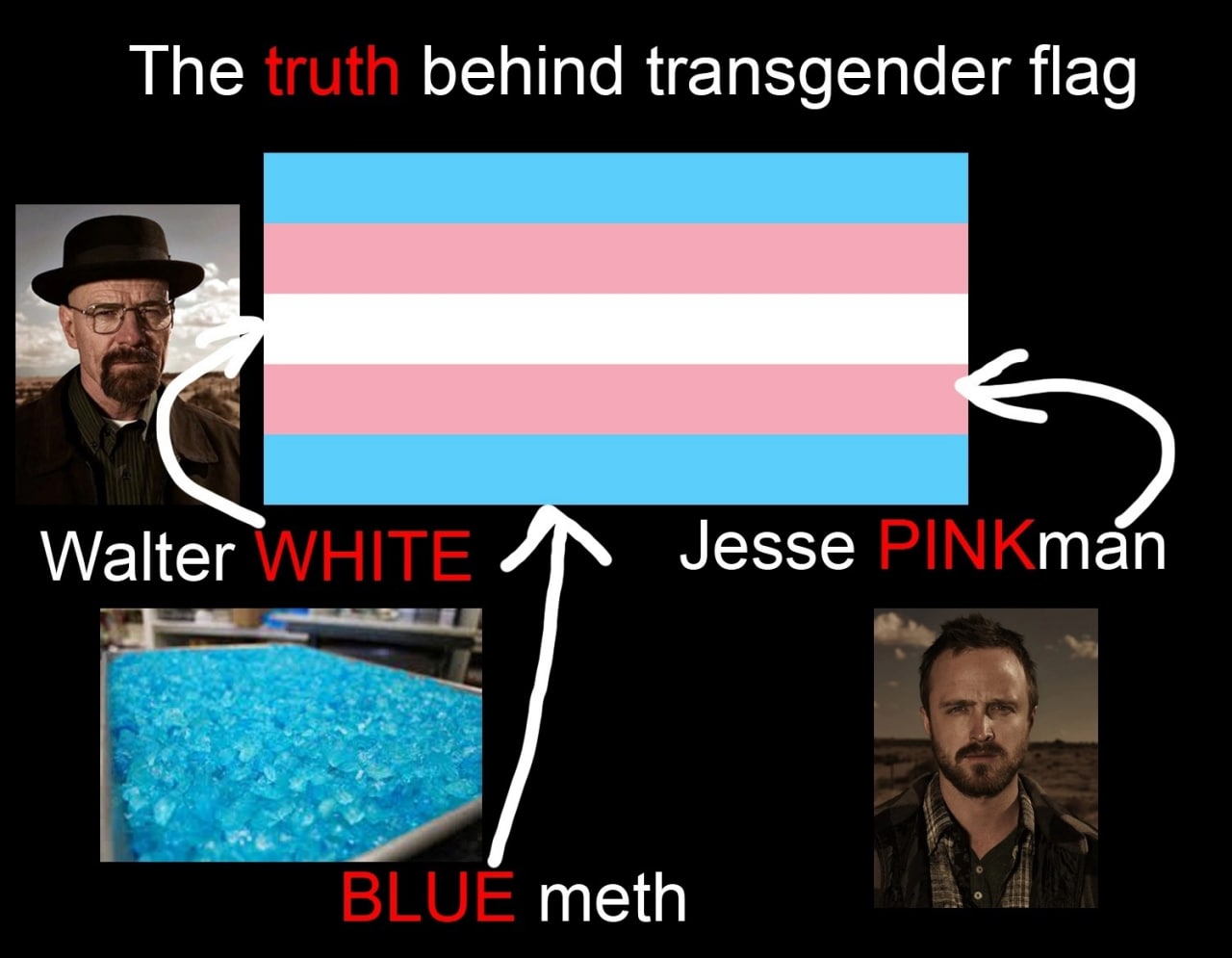 Тре behind transgender flag Walter Jesse man meth
