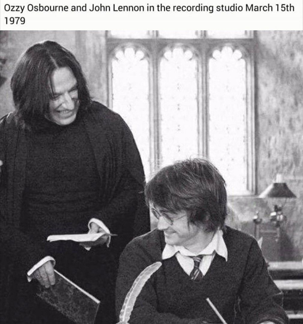 Ozzy Osbourne and John Lennon in the recording studio March 1979 я 7
