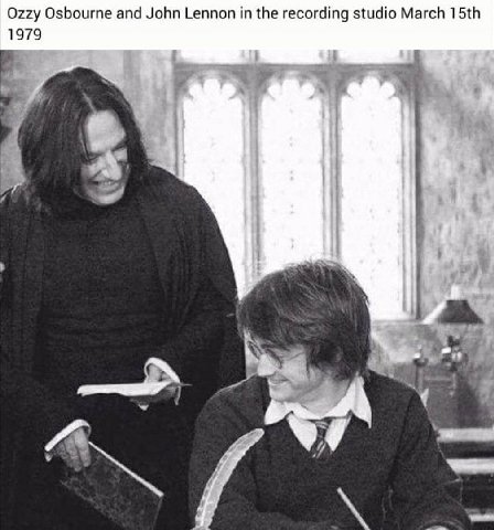 Ozzy Osbourne and John Lennon in the recording studio March 1979 я 7