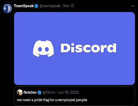 TeamSpeak Discord fletcher we need a pride flag for unemployed people