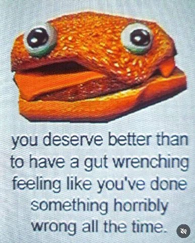 you deserve better than to have a gut wrenching feeling like you've done something hornbly wrong all the time.