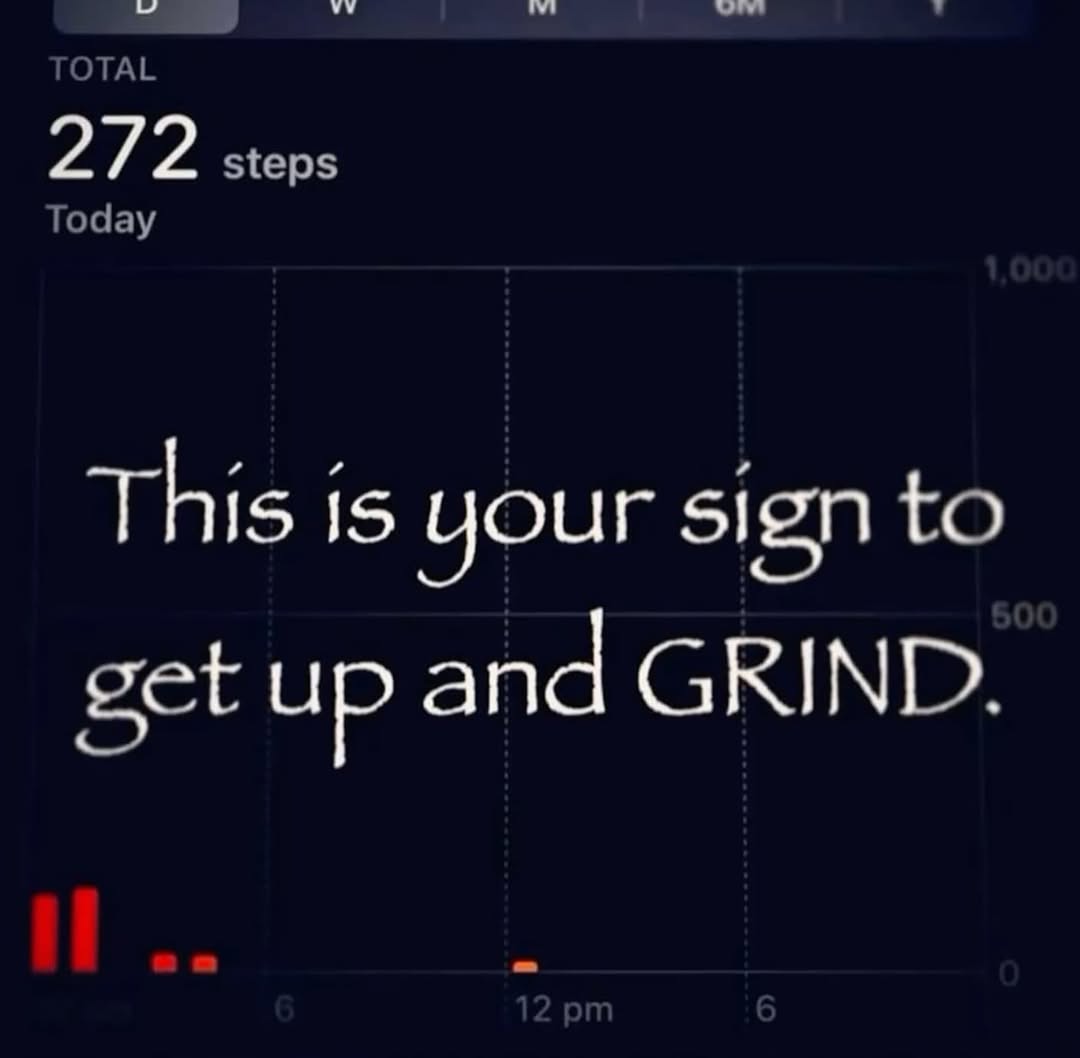 272 steps This is your sign to get up and GRIND.