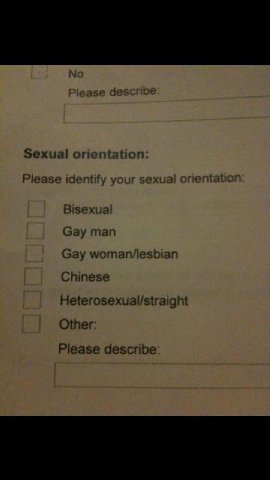 Please Sexual orientation: Please identify your sexual orientation Bisexual Gay man Gay woman/lesbian Chinese Heterosexual/straight Other Please describe:
