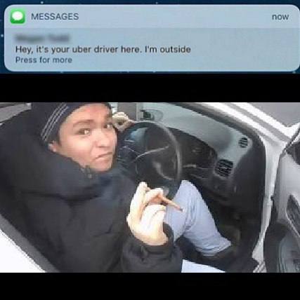 MESSAGES now Hey, it's your uber driver here. outside Pross for more