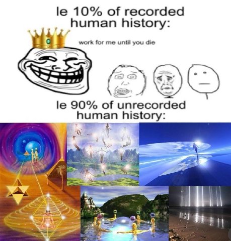 10% of recorded /human history: work for me until you die 775 90% of unrecorded human history: A. A) i