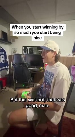 When you start winning Бу . ) so much you start being С youainit gotno chances But thatiwas not, thatiwas) than\you’d think@right? you played great, champ. It