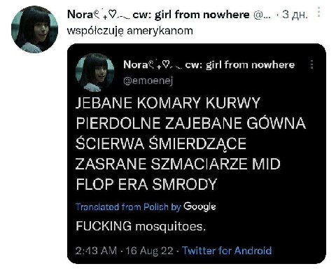 Nora? girl from nowhere 3 wspoiczuje amerykanom 4 A Мога® .9— girl from nowhere @етоепе] JEBANE KOMARY KURWY PIERDOLNE ZAJEBANE GOWNA SCIERWA SMIERDZACE ZASRANE SZMACIARZE MID FLOP ERA SMRODY Translat
